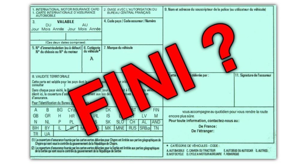 Assurances : suppression de la carte verte