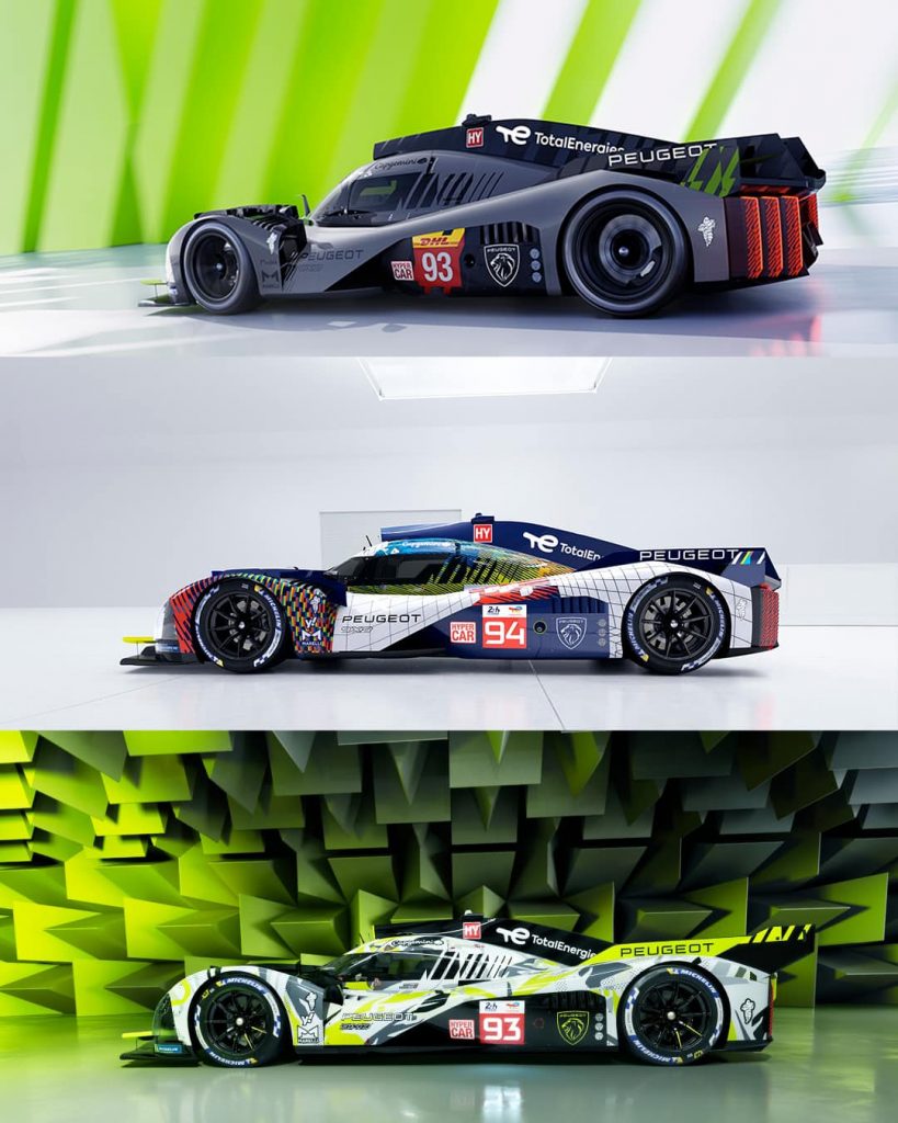 Trois livrées Peugeot 9X8, image Peugeot Sport (Facebook)
