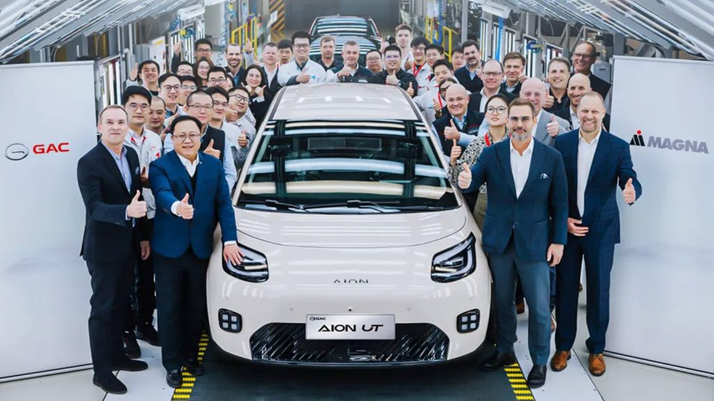 GAC démarre la production sa seconde voiture électrique en Europe Début production GAC Aion UT à Graz (Magna)